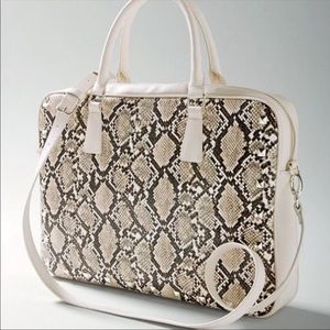 NWT White House Black Market Snake-Print Computer Laptop Tote Bag